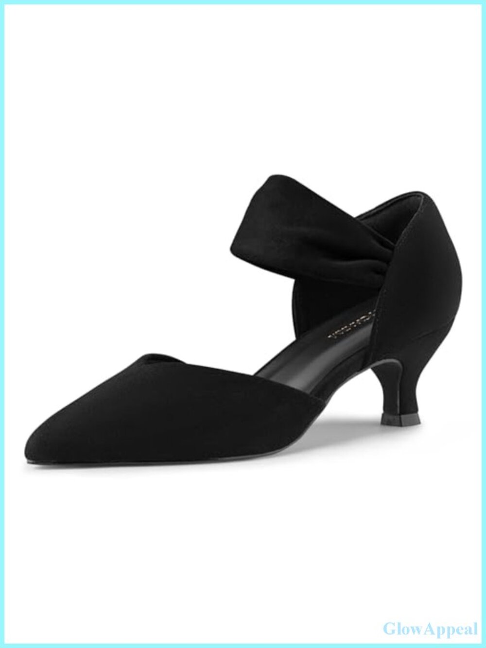 Kitten Heel Pointed Toe Ankle Strap Pumps Slip-On Dress Shoes
